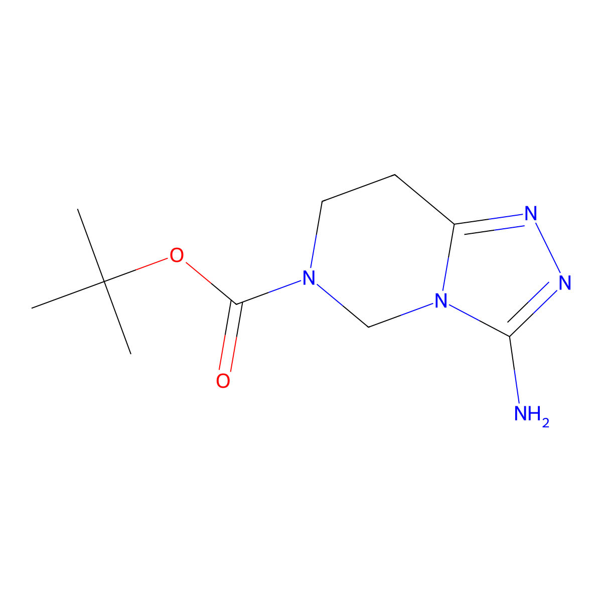 Tert-butyl 3-amino-7,8-dihydro-[1,2,4]triazolo[4,3-C]pyrimidine-6(5H)-carboxylate molecular structure, CAS 2102412-28-0