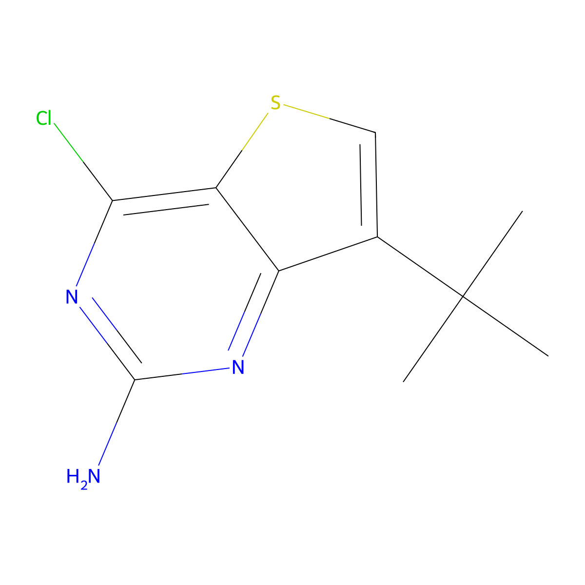 7-(Tert-butyl)-4-chlorothieno[3,2-D]pyrimidin-2-amine molecular structure, CAS 2102412-30-4