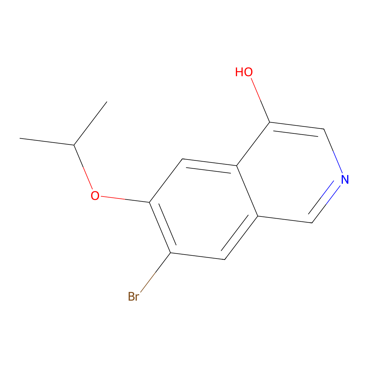 7-Bromo-6-isopropoxyisoquinolin-4-OL molecular structure, CAS 2102412-47-3