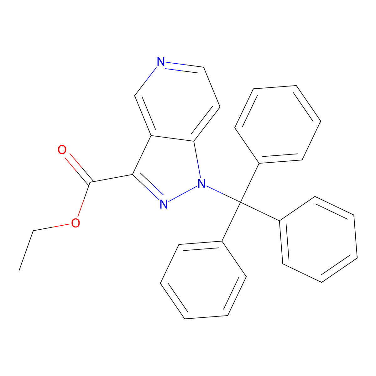 Ethyl 1-trityl-1H-pyrazolo[4,3-C]pyridine-3-carboxylate molecular structure, CAS 2102412-55-3