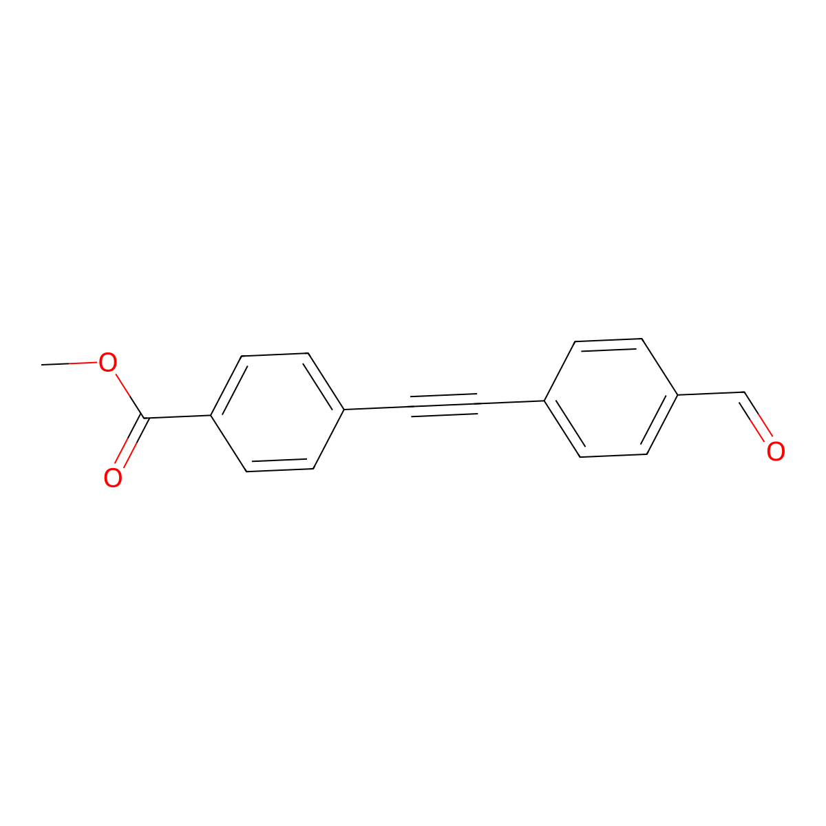 Methyl 4-((4-formylphenyl)ethynyl)benzoate molecular structure, CAS 2102412-58-6
