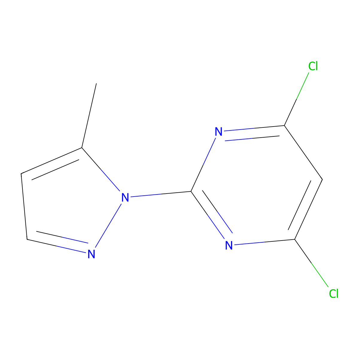 4,6-Dichloro-2-(5-methyl-1h-pyrazol-1-yl)pyrimidine molecular structure, CAS 2102412-65-5