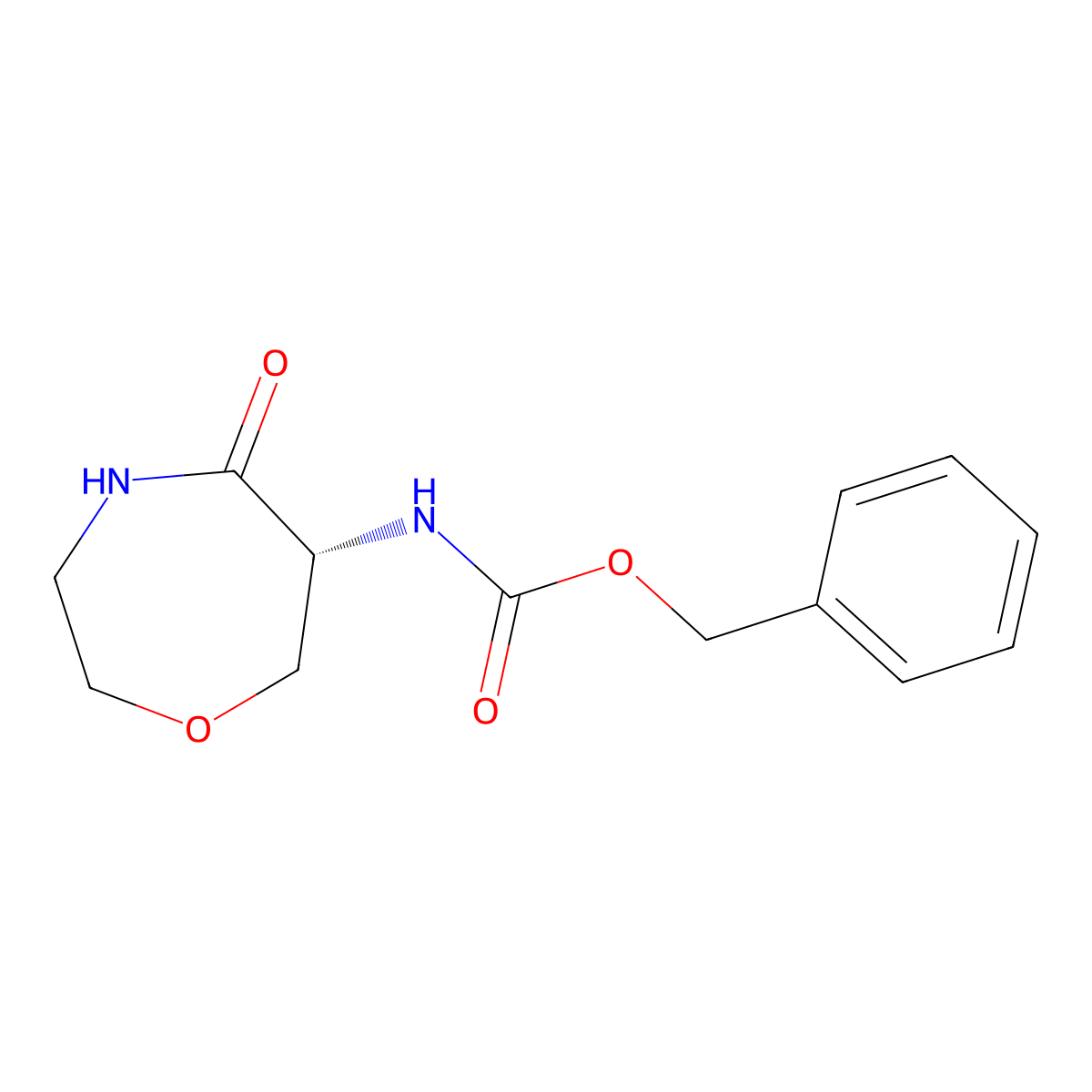 Benzyl (R)-(5-oxo-1,4-oxazepan-6-YL)carbamate molecular structure, CAS 2102412-69-9