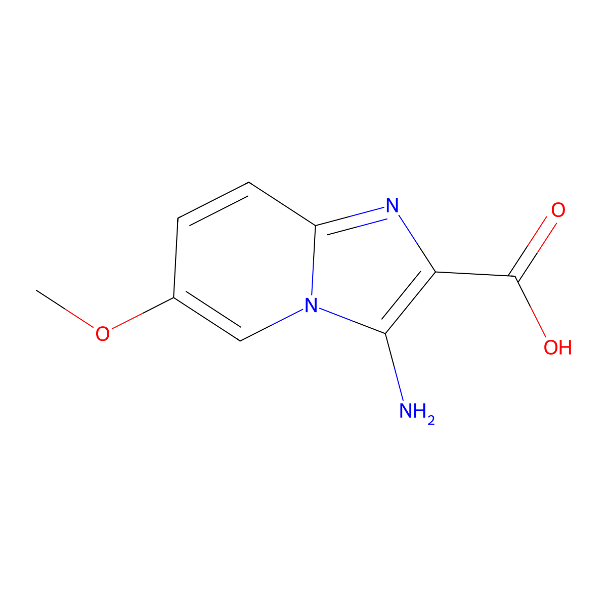 3-Amino-6-methoxyimidazo[1,2-A]pyridine-2-carboxylic acid molecular structure, CAS 2102412-71-3