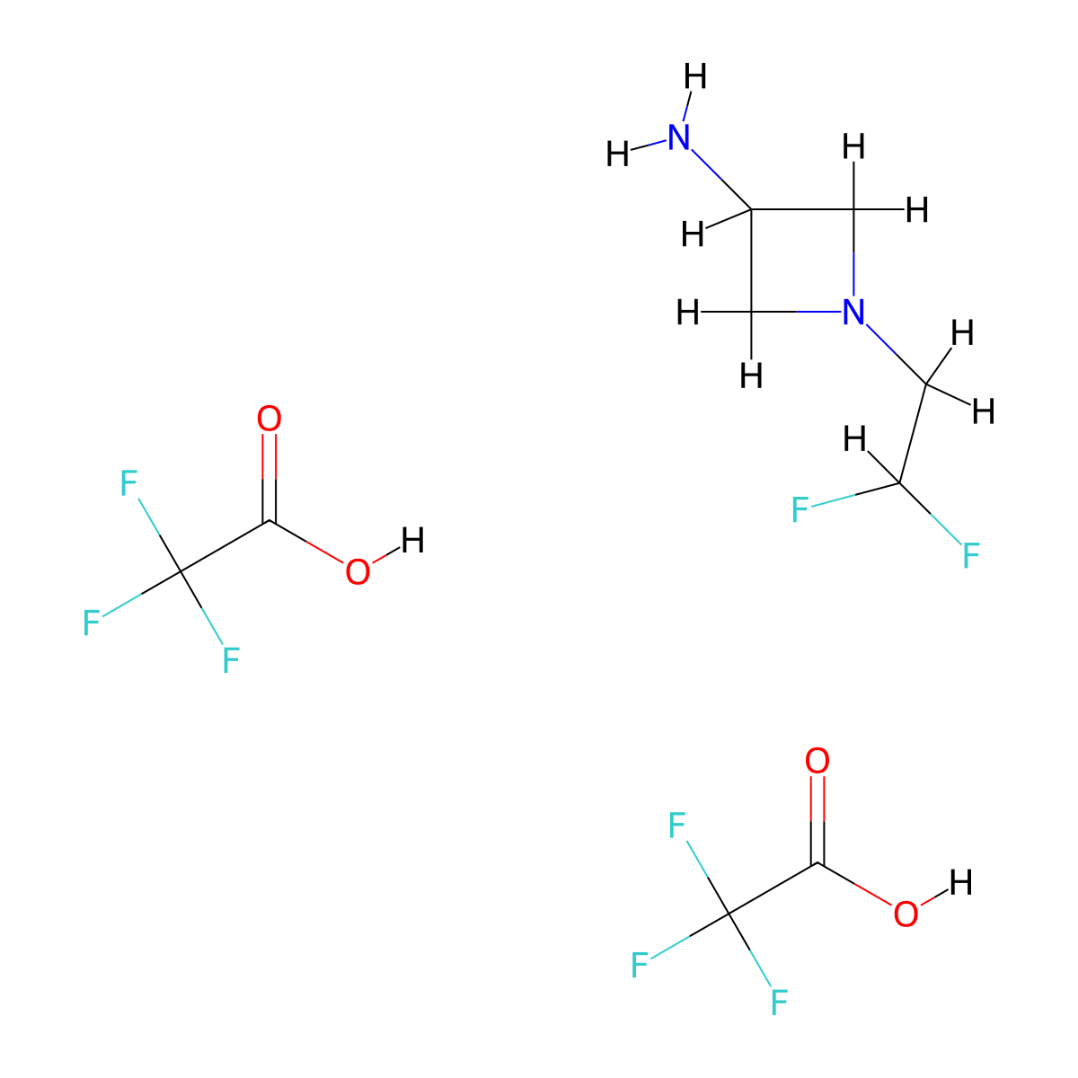1-(2,2-Difluoroethyl)azetidin-3-amine; bis(trifluoroacetic acid) molecular structure, CAS 2102412-76-8