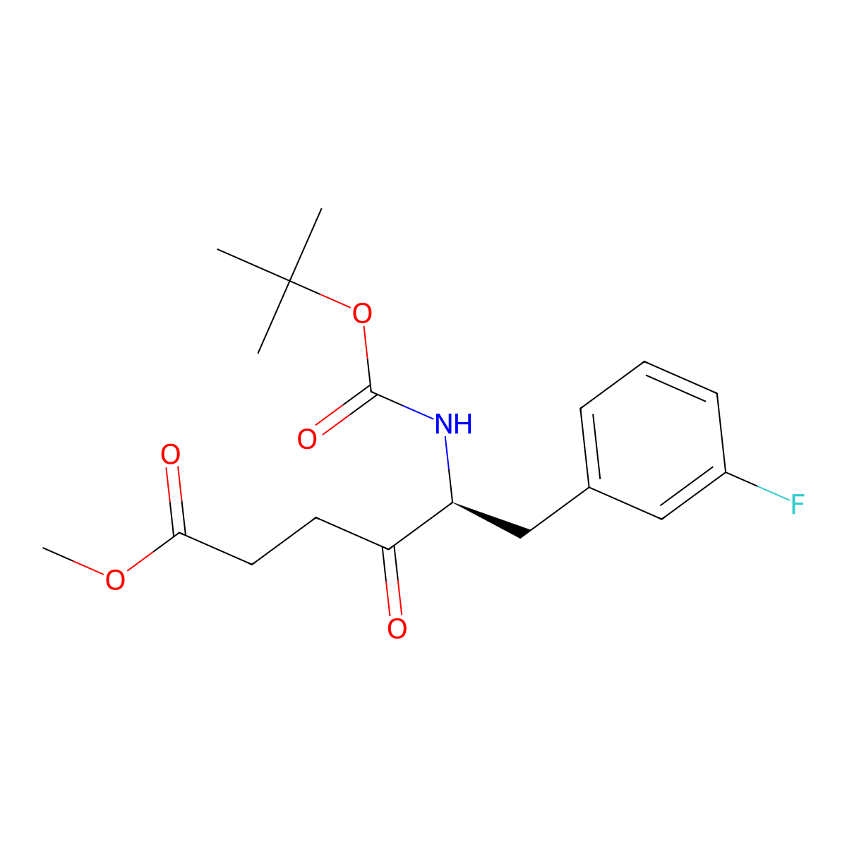 (S)-methyl 5-((tert-butoxycarbonyl)amino)-6-(3-fluorophenyl)-4-oxohexanoate molecular structure, CAS 2102412-78-0