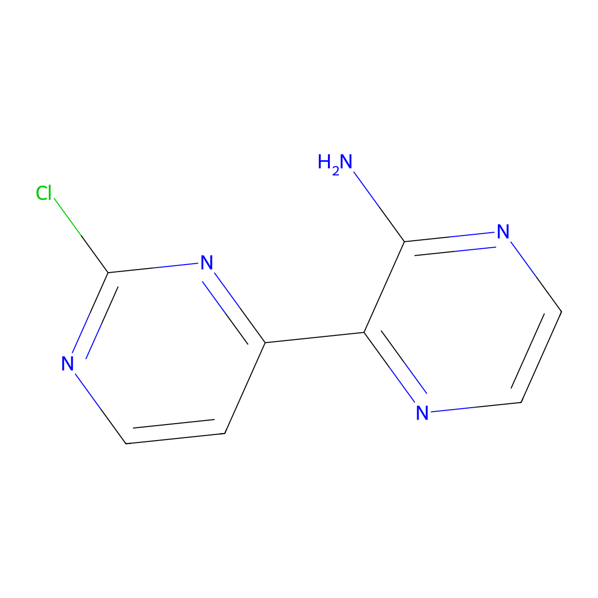 3-(2-Chloropyrimidin-4-yl)pyrazin-2-amine molecular structure, CAS 2102412-80-4
