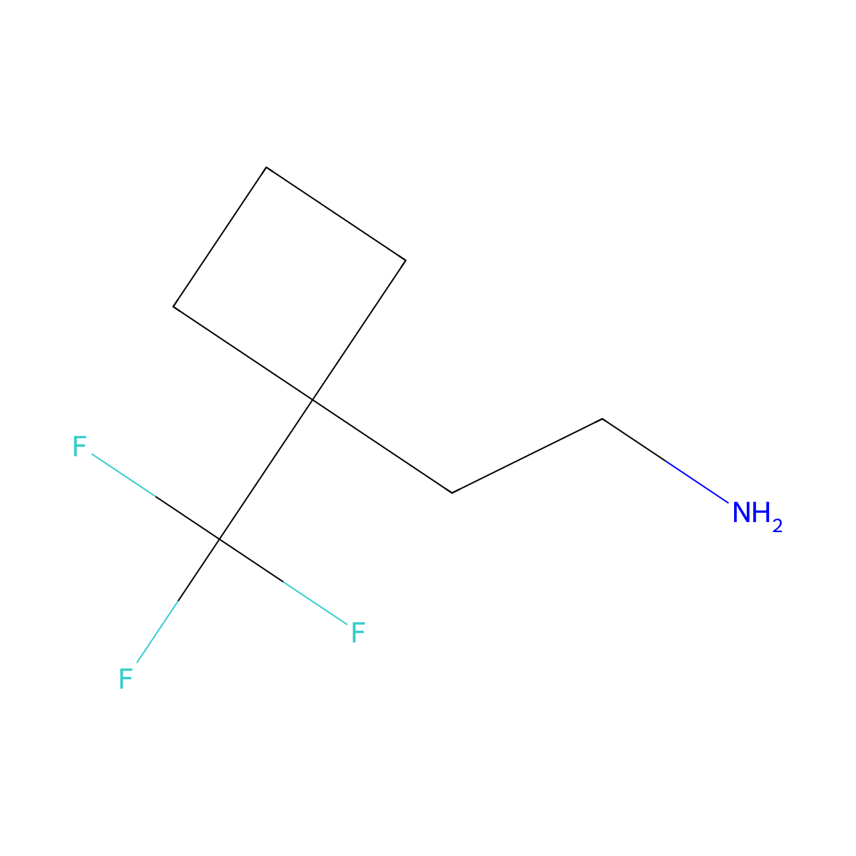 2-[1-(Trifluoromethyl)cyclobutyl]ethan-1-amine molecular structure, CAS 2102412-82-6