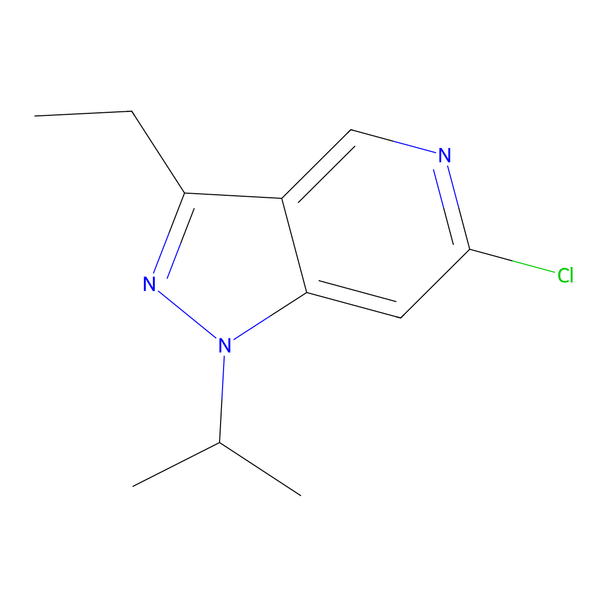6-chloro-3-ethyl-1-isopropyl-1H-pyrazolo[4,3-c]pyridine molecular structure, CAS 2102412-84-8