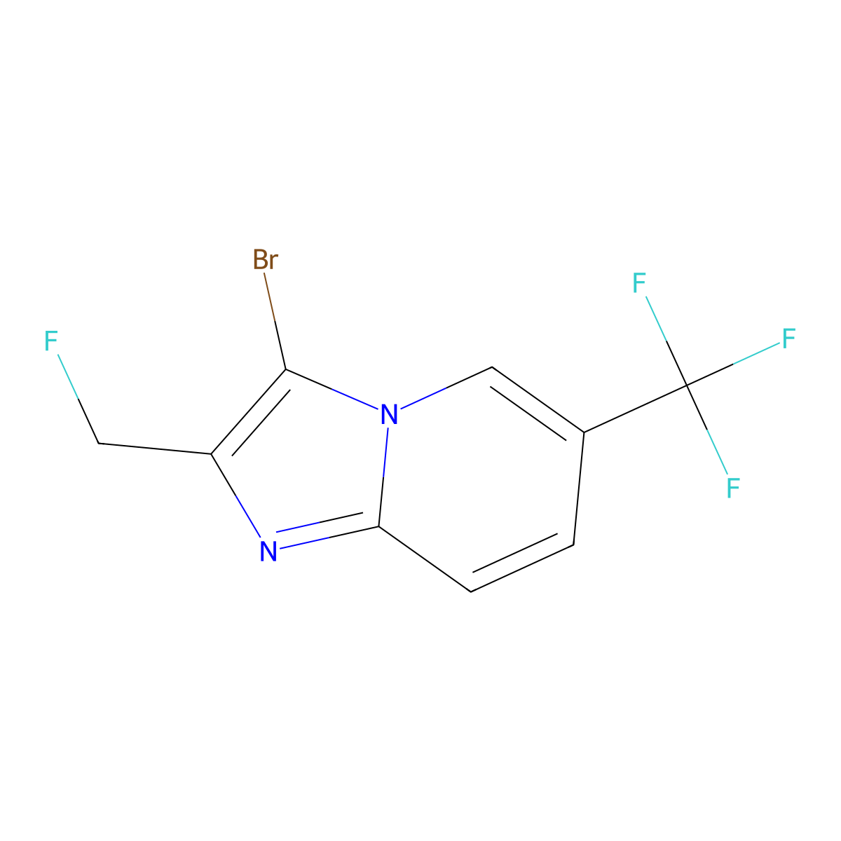 3-Bromo-2-(fluoromethyl)-6-(trifluoromethyl)imidazo[1,2-a]pyridine molecular structure, CAS 2102412-92-8