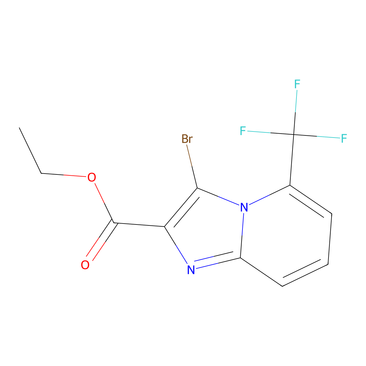 Ethyl 3-bromo-5-(trifluoromethyl)imidazo[1,2-a]pyridine-2-carboxylate molecular structure, CAS 2102412-93-9