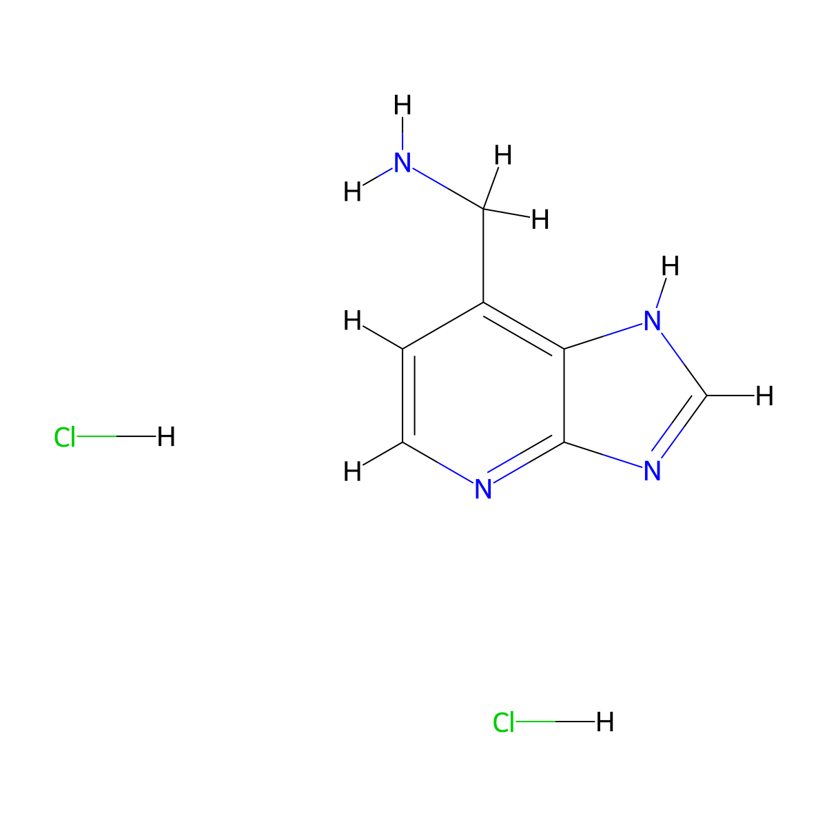 (3H-Imidazo[4,5-b]pyridin-7-yl)methanamine dihydrochloride molecular structure, CAS 2102412-95-1