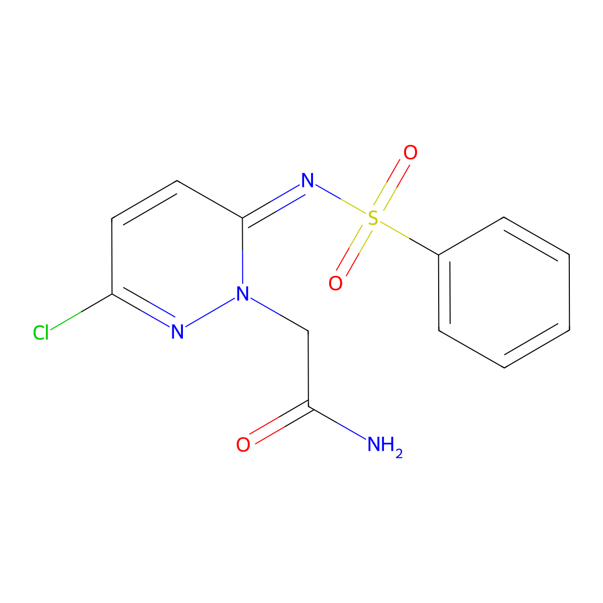 1(6H)-Pyridazineacetamide, 3-chloro-6-[(phenylsulfonyl)imino]- molecular structure, CAS 2102414-90-2