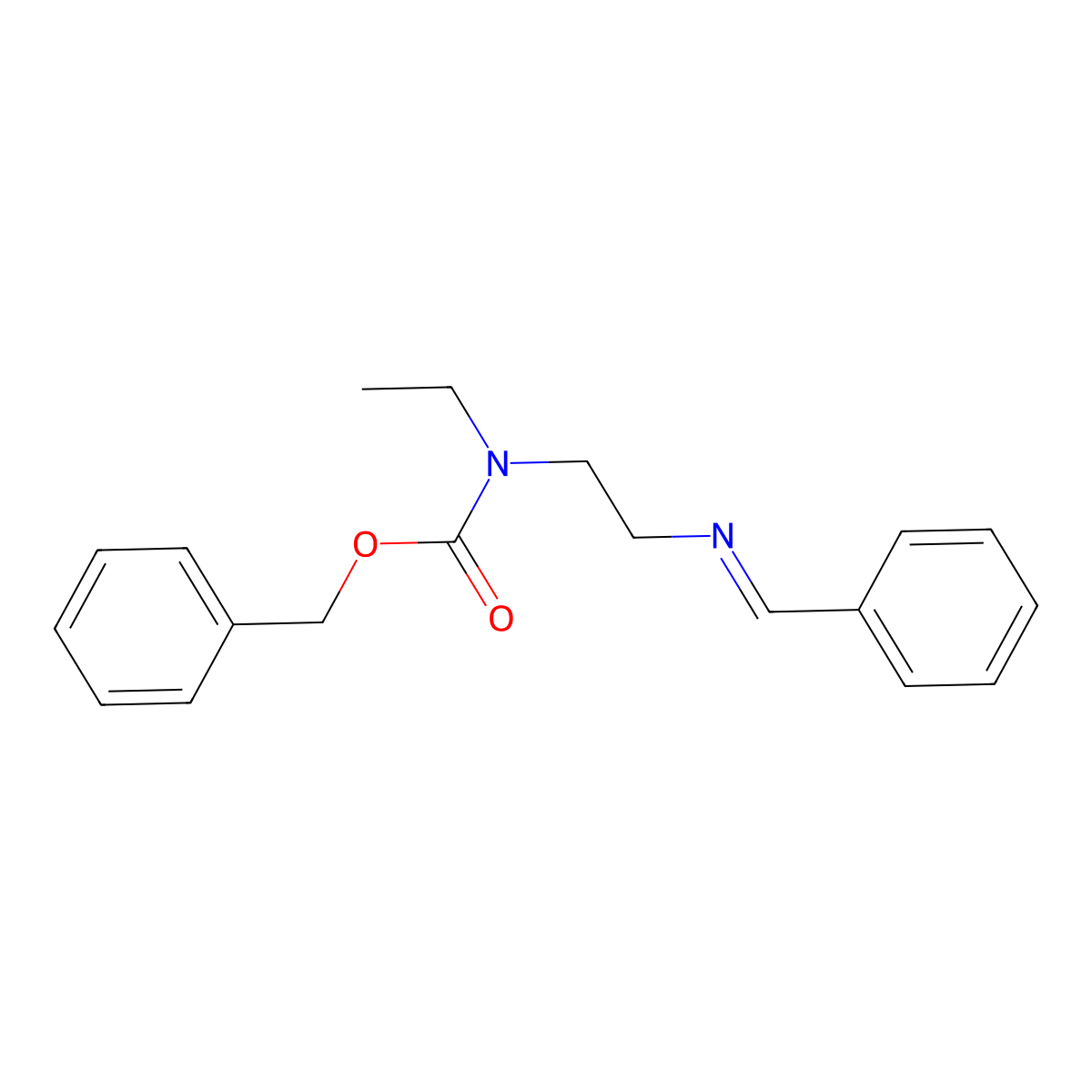 Benzyl 2-(benzylideneamino)ethyl(ethyl)carbamate molecular structure, CAS 2102414-93-5
