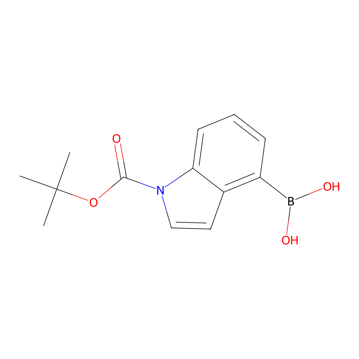 (1-(tert-Butoxycarbonyl)-1H-indol-4-yl)boronic acid molecular structure, CAS 2102451-30-7
