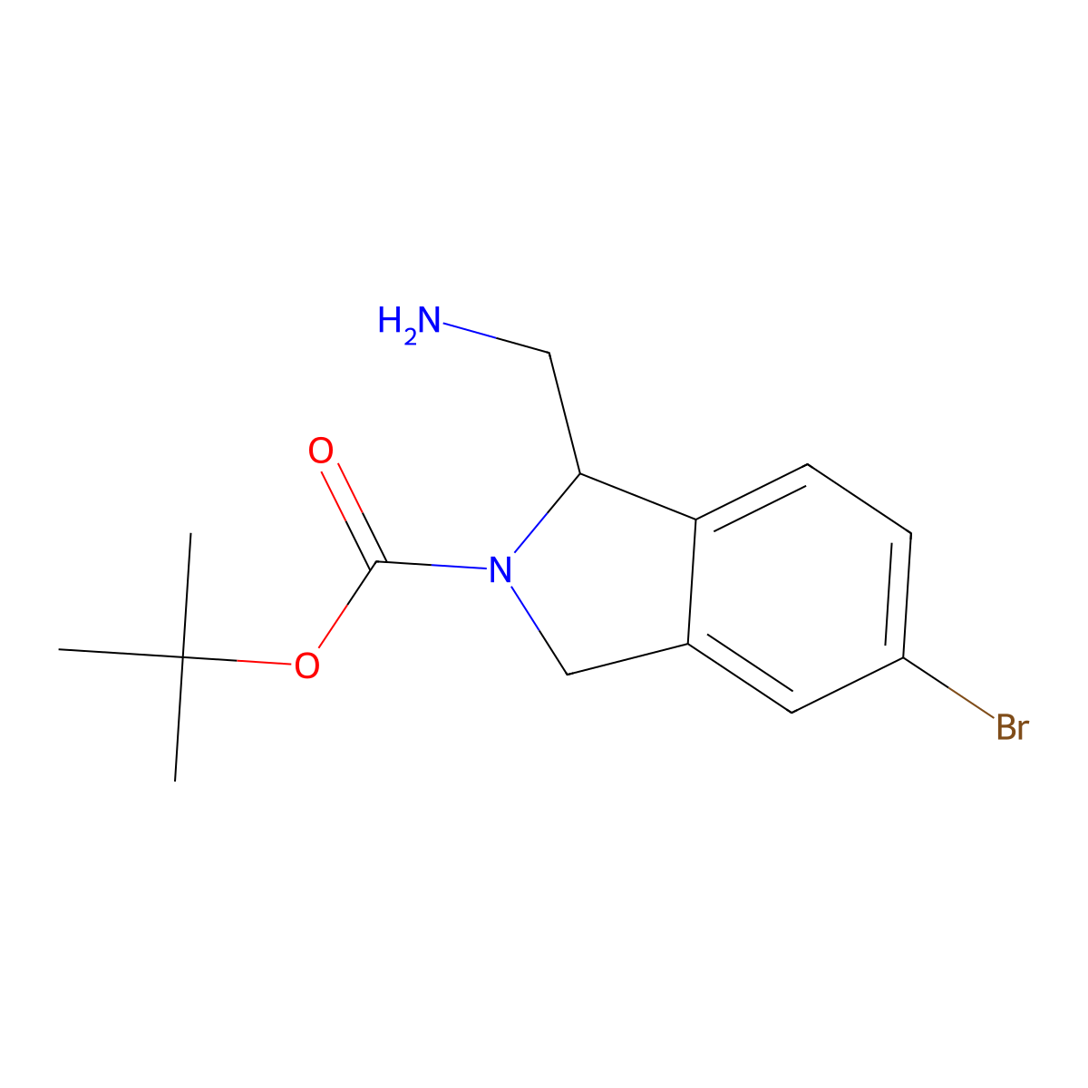 1-(Aminomethyl)-5-bromo-1,3-dihydro-2h-isoindole-2-carboxylic acid 1,1-dimethylethyl ester molecular structure, CAS 2102497-97-0