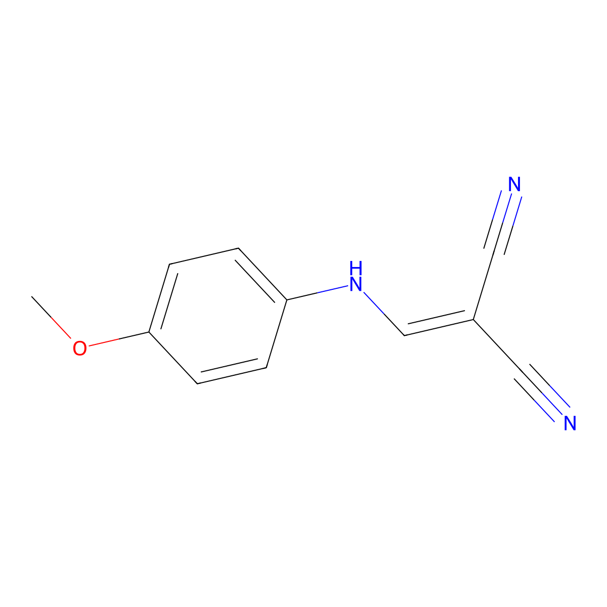 2-[(4-Methoxyphenylamino)methylene]malononitrile molecular structure, CAS 21025-61-6