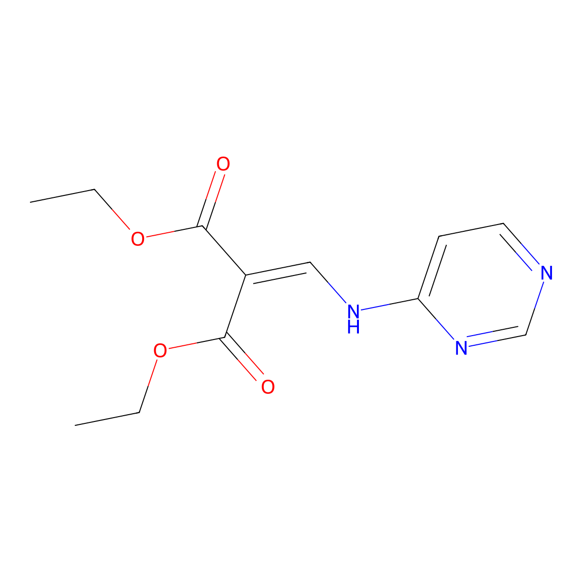 Diethyl 2-[(4-pyrimidinylamino)methylene]malonate molecular structure, CAS 21025-63-8