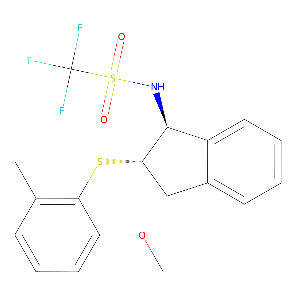 N-[(1S,2S)-2,3-Dihydro-2-[(2-methoxy-6-methylphenyl)thio]-1H-inden-1-yl]-1,1,1-trifluoromethanesulfonamide molecular structure, CAS 2102520-67-0