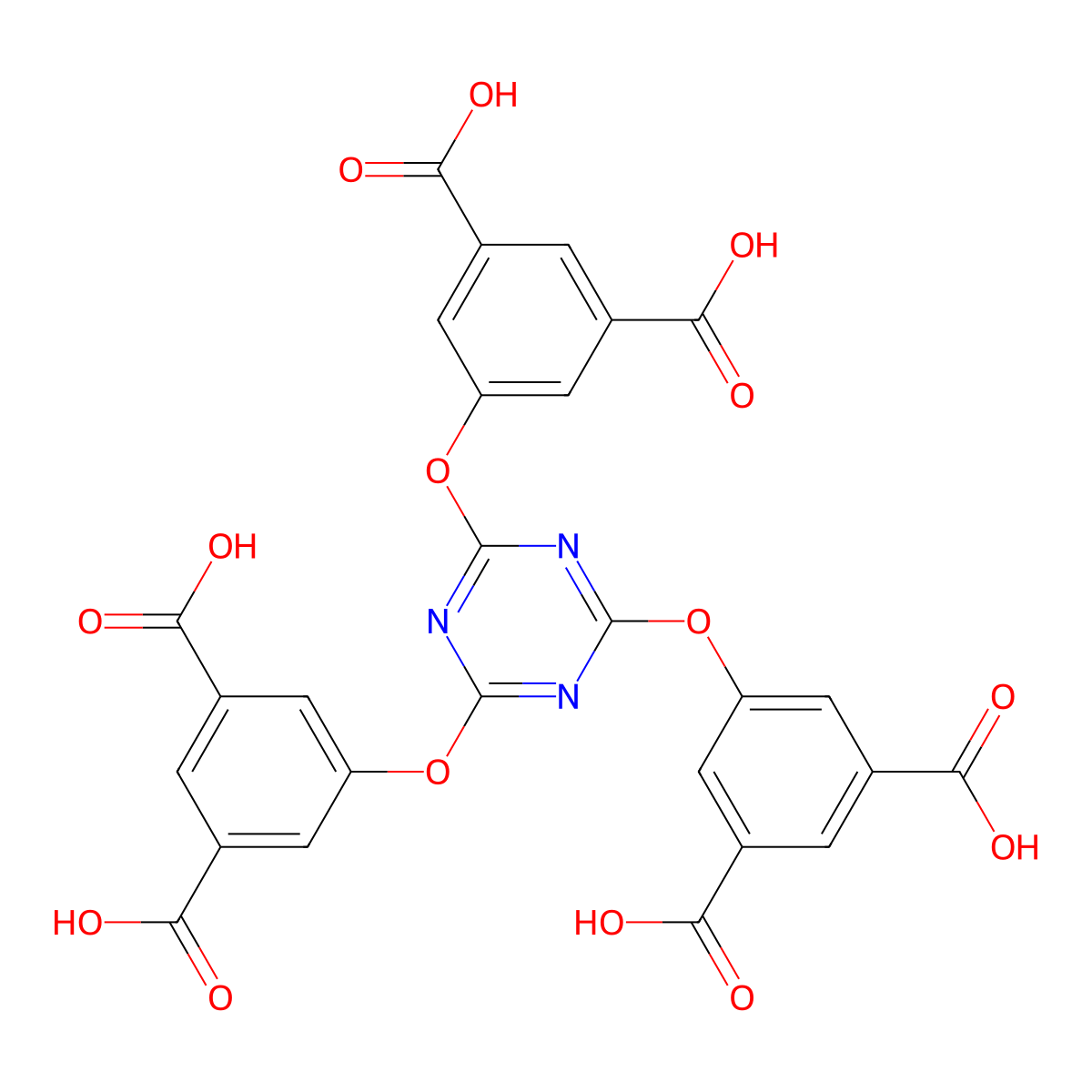 5,5',5''-((1,3,5-Triazine-2,4,6-triyl)tris(oxy))triisophthalic acid molecular structure, CAS 2102525-37-9