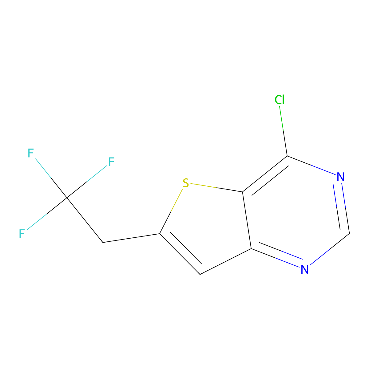 4-Chloro-6-(2,2,2-trifluoroethyl)thieno[3,2-d]pyrimidine molecular structure, CAS 2102553-51-3