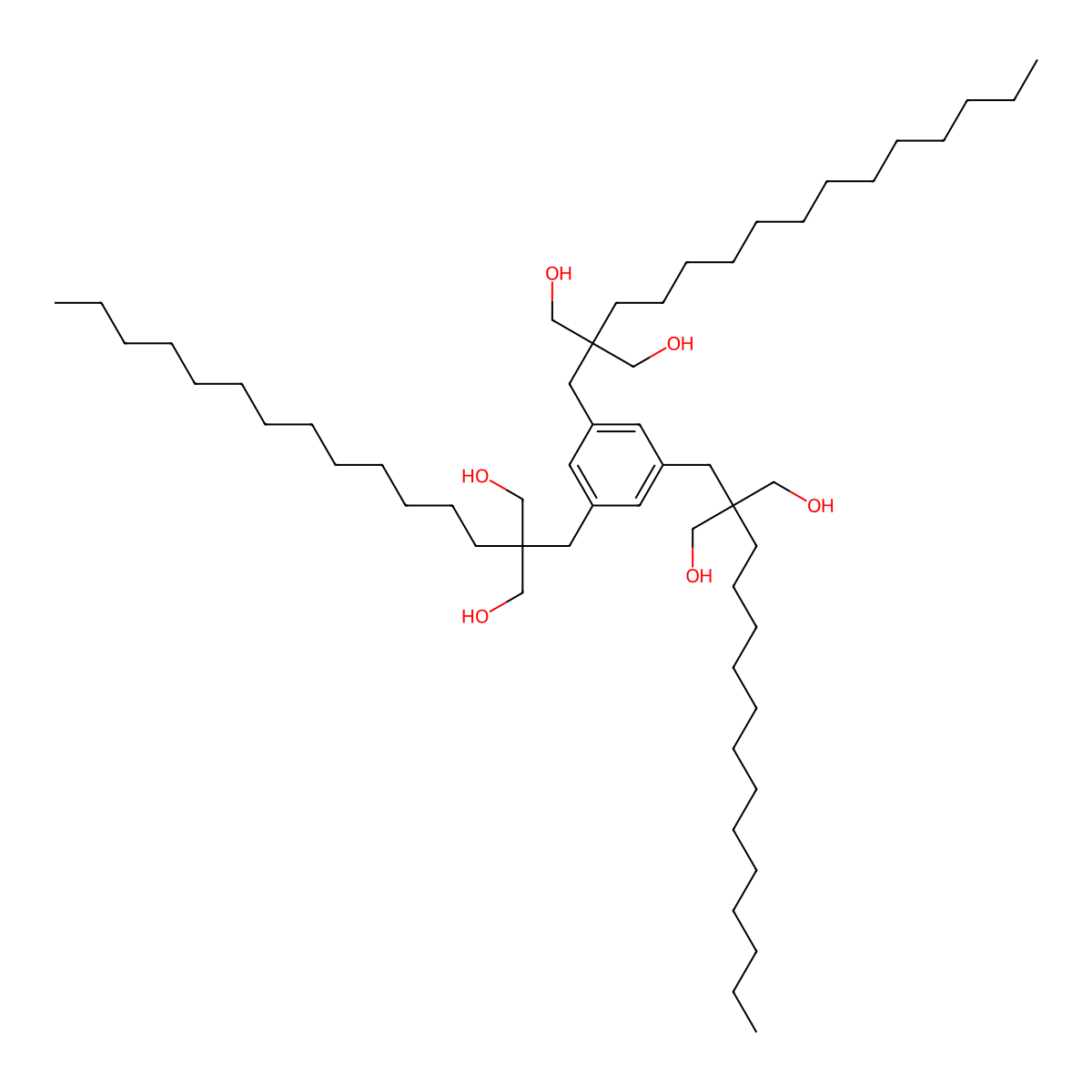 2,2,2-(Benzene-1,3,5-triyltris(methylene))tris(2-tridecylpropane-1,3-diol) molecular structure, CAS 2102603-21-2