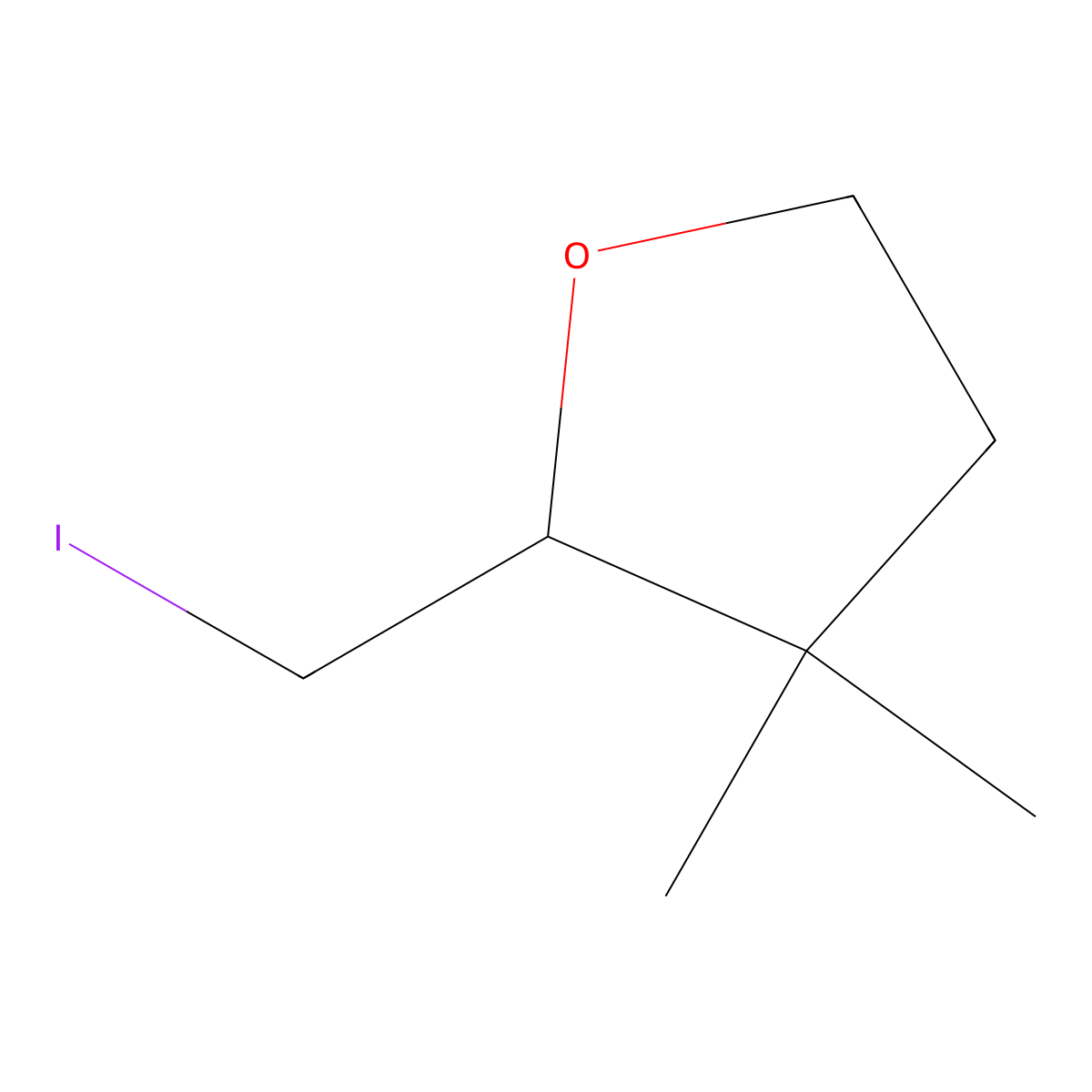 2-(Iodomethyl)-3,3-dimethyloxolane molecular structure, CAS 2102618-86-8
