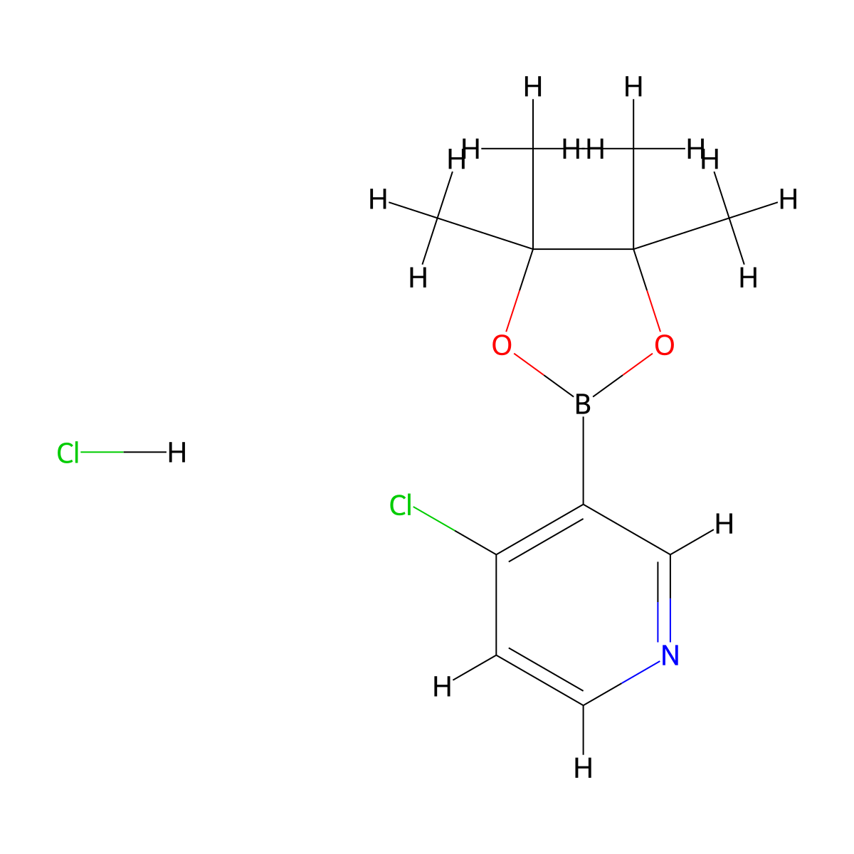 4-Chloropyridine-3-boronic acid pinacol ester, HCl molecular structure, CAS 2102671-51-0