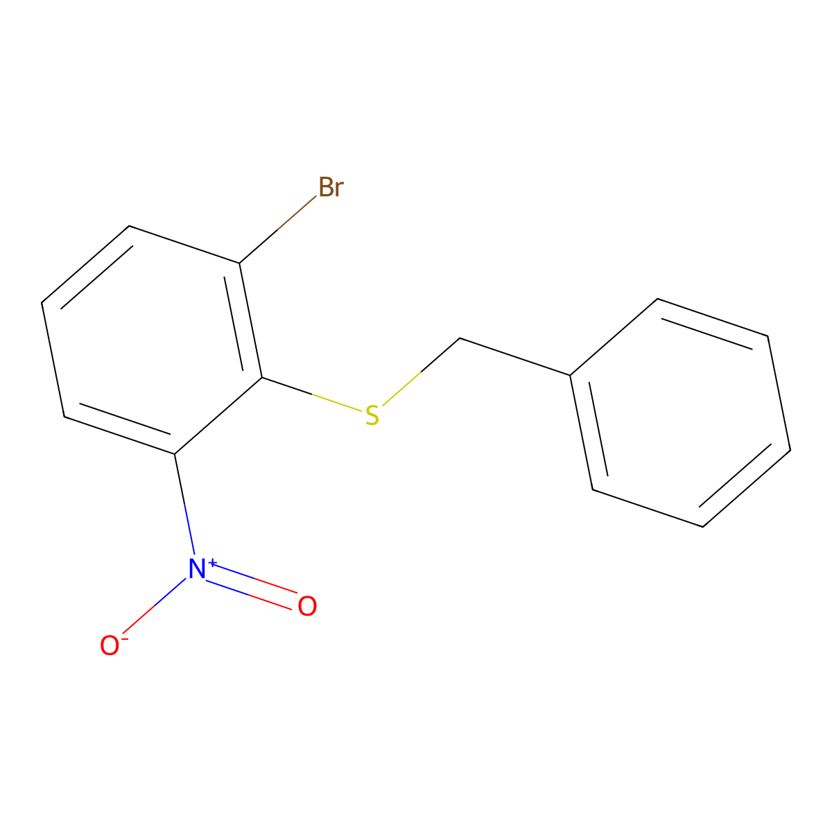2-(Benzylsulfanyl)-1-bromo-3-nitrobenzene molecular structure, CAS 2102694-99-3