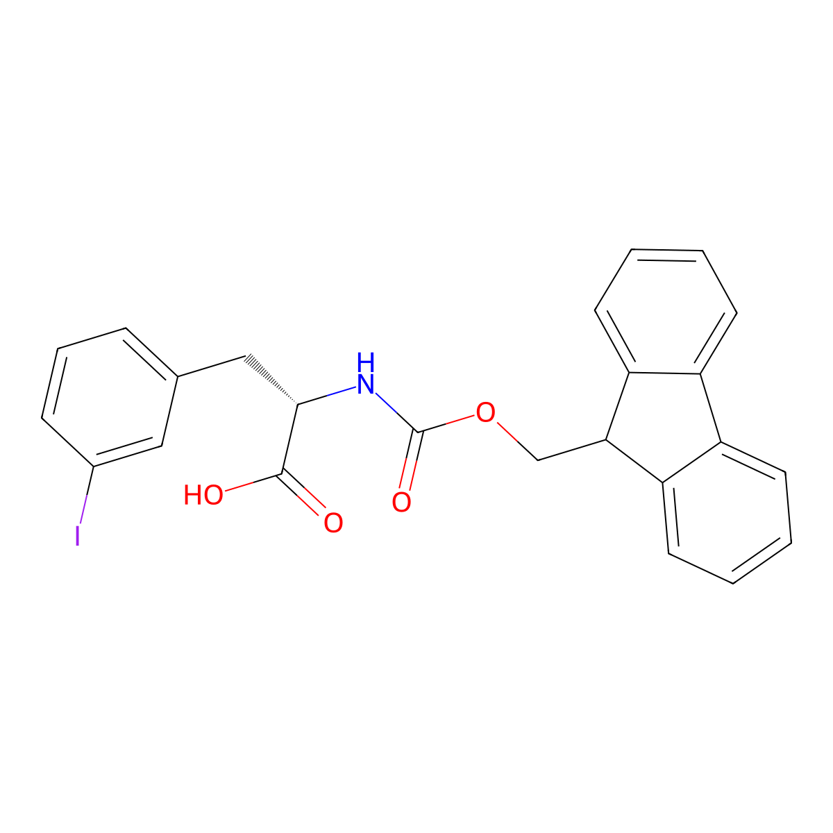Fmoc-3-iodo-L-phenylalanine molecular structure, CAS 210282-31-8