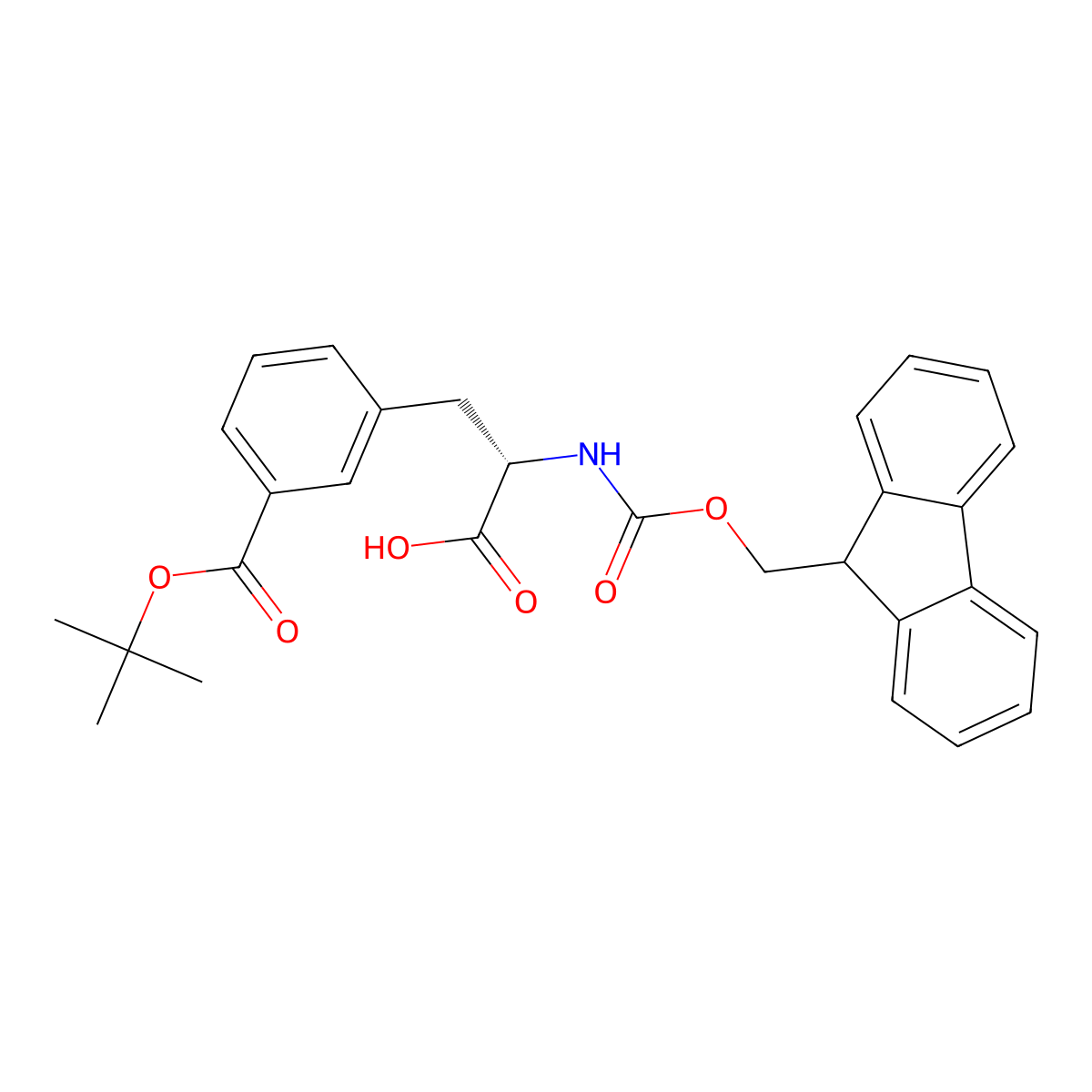 (S)-2-((((9H-Fluoren-9-yl)methoxy)carbonyl)amino)-3-(3-(tert-butoxycarbonyl)phenyl)propanoic acid molecular structure, CAS 210282-33-0