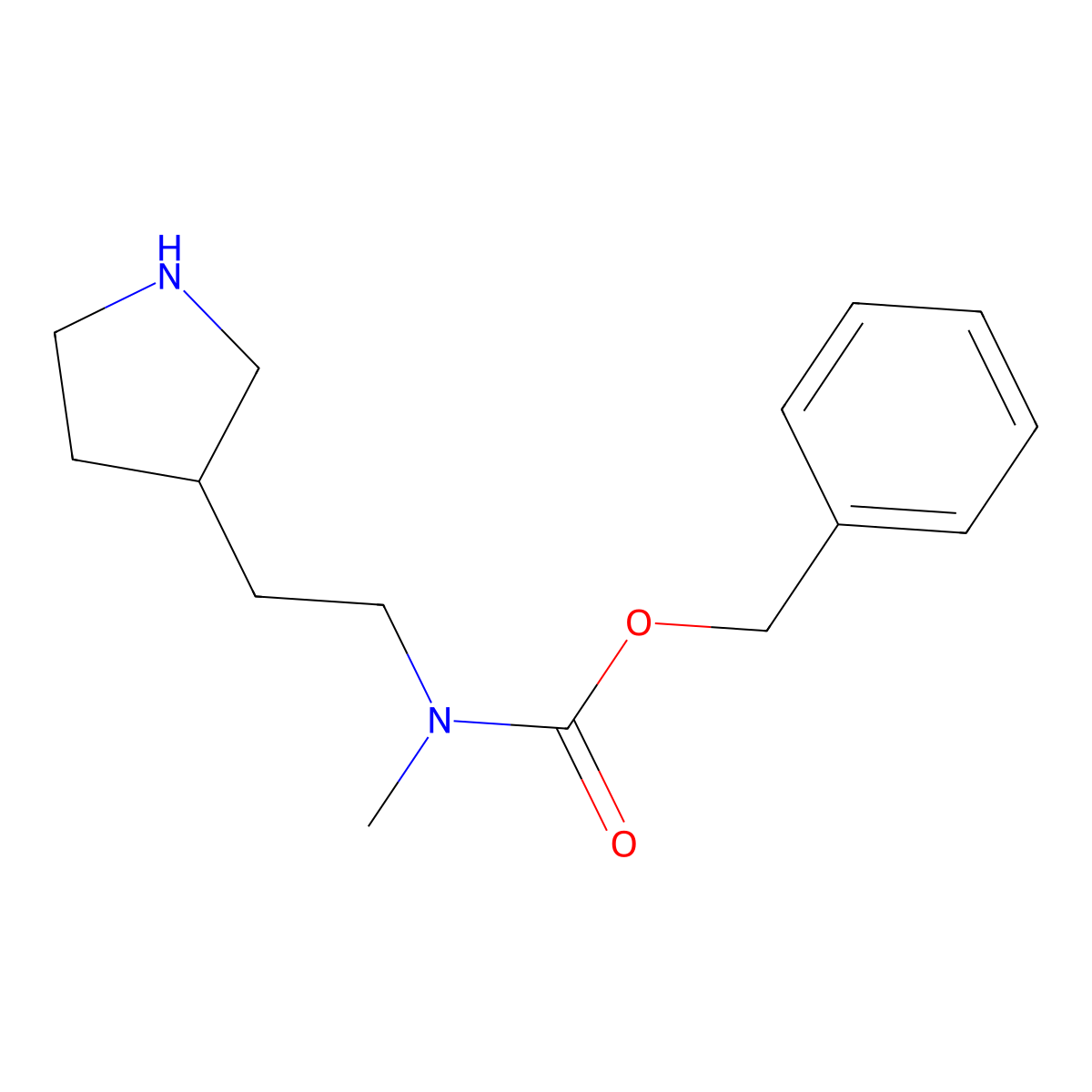 Benzyl methyl(2-(pyrrolidin-3-yl)ethyl)carbamate molecular structure, CAS 2102861-11-8