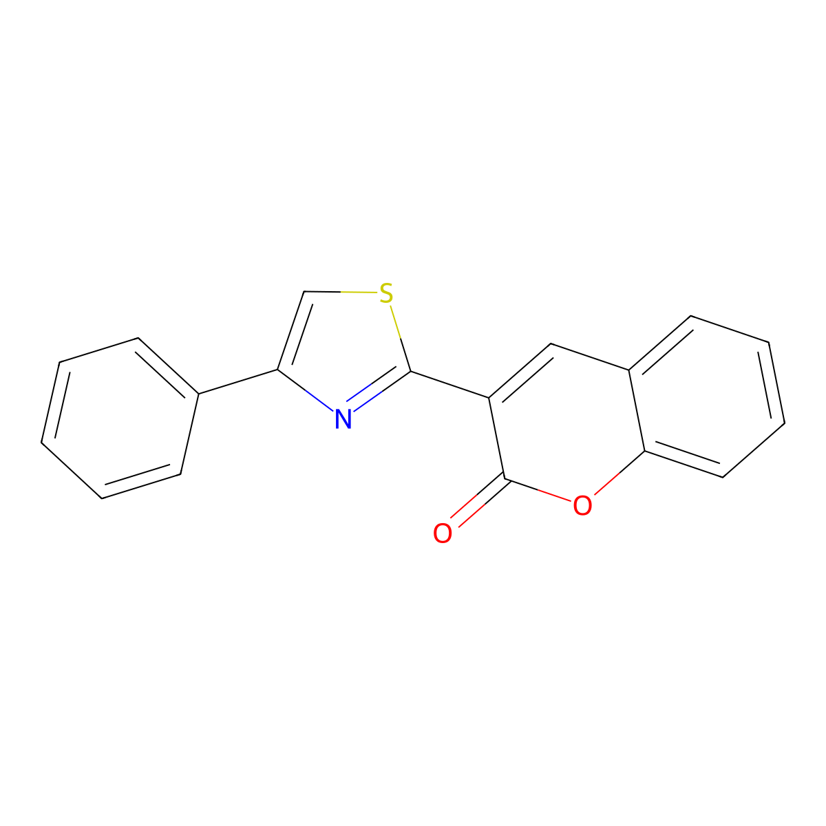 3-(4-phenyl-1,3-thiazol-2-yl)-2H-chromen-2-one molecular structure, CAS 210287-91-5