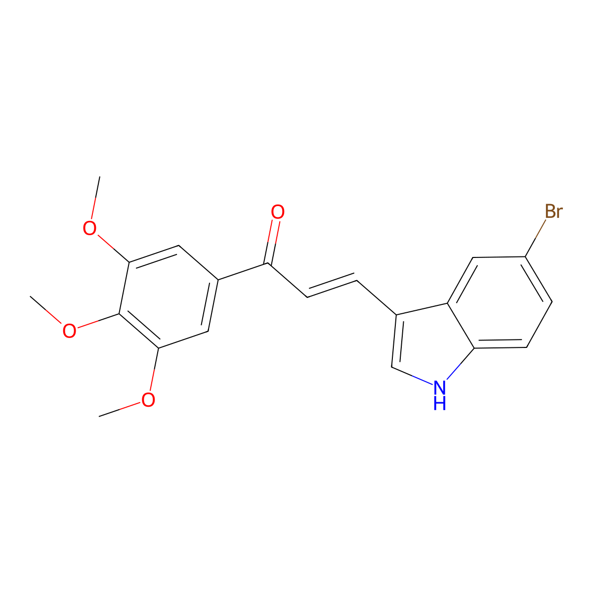 3-(5-Bromo-1H-indol-3-yl)-1-(3,4,5-trimethoxyphenyl)prop-2-en-1-one molecular structure, CAS 2102881-54-7