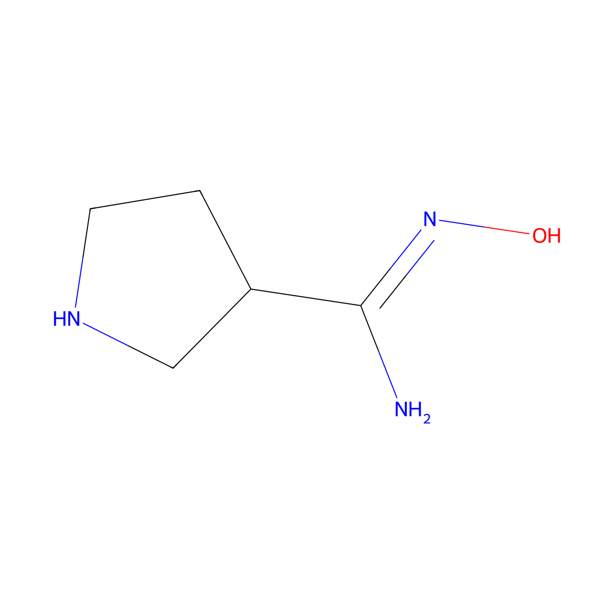 N'-hydroxypyrrolidine-3-carboximidamide molecular structure, CAS 2102881-57-0