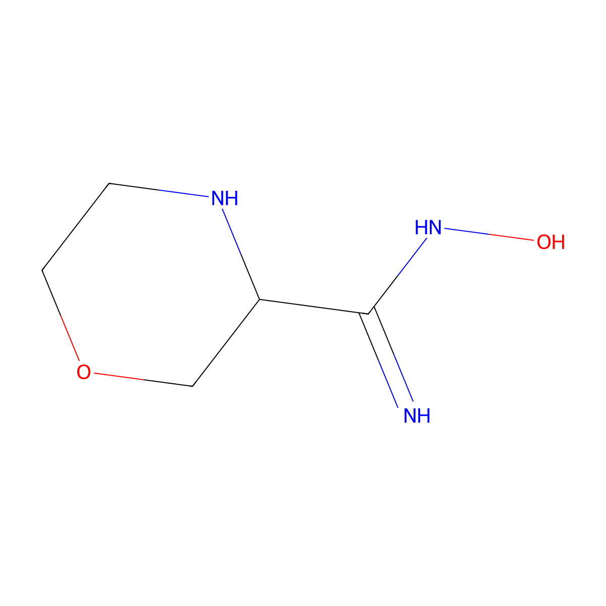 N-hydroxymorpholine-3-carboximidamide molecular structure, CAS 2102892-47-5