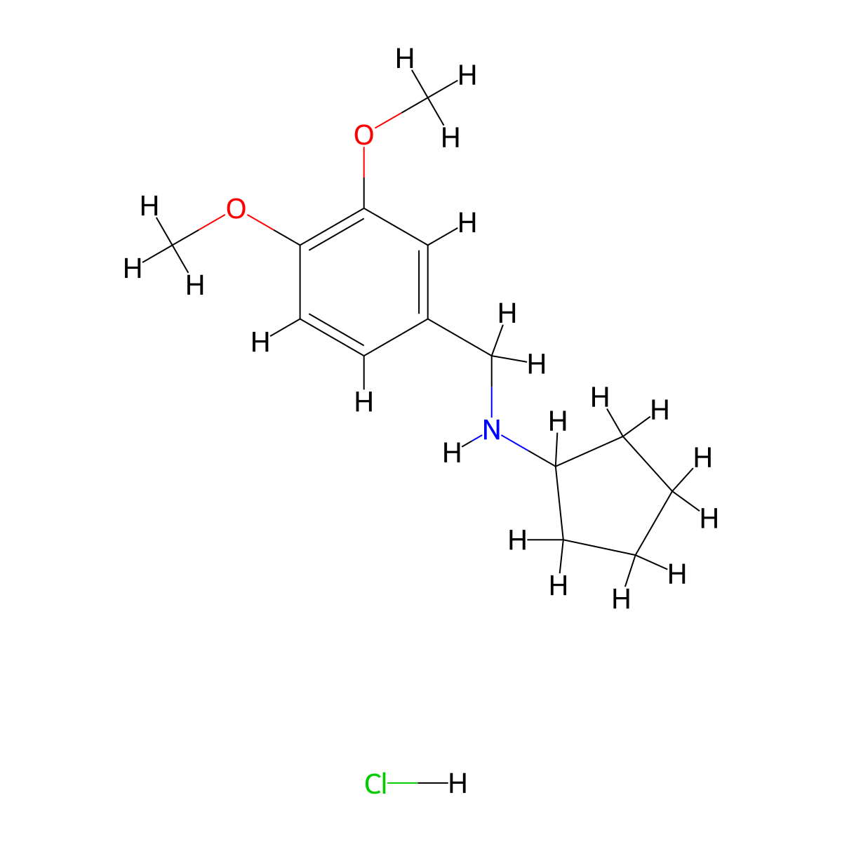 Cyclopentyl-(3,4-dimethoxy-benzyl)-amine hydrochloride molecular structure, CAS 210291-83-1