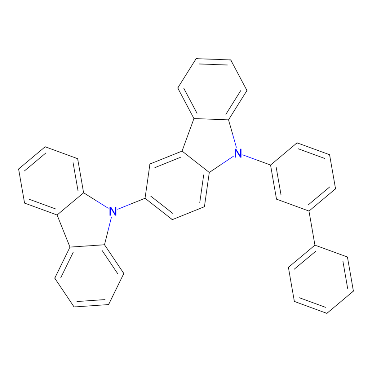 9-([1,1'-Biphenyl]-3-yl)-9H-3,9'-bicarbazole molecular structure, CAS 2102919-66-2