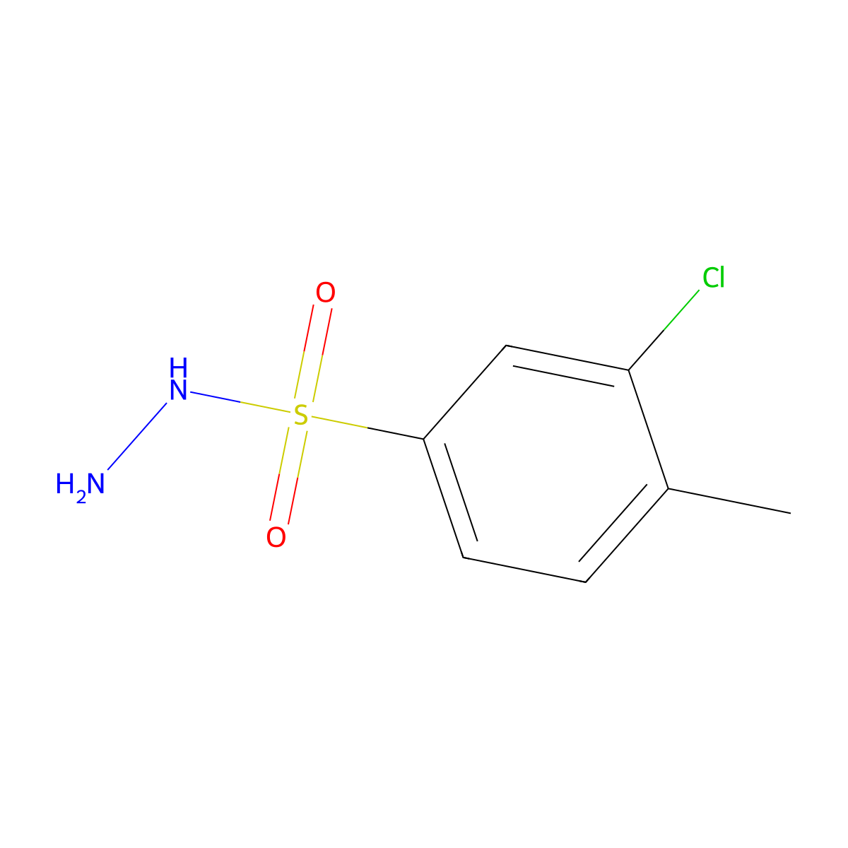 3-Chloro-4-methylbenzenesulfonohydrazide molecular structure, CAS 2102935-72-6