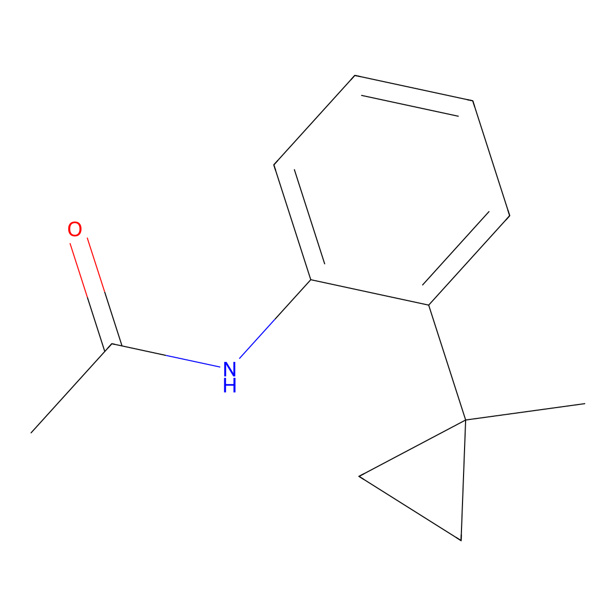 N-(2-(1-Methylcyclopropyl)phenyl)acetamide molecular structure, CAS 210297-38-4