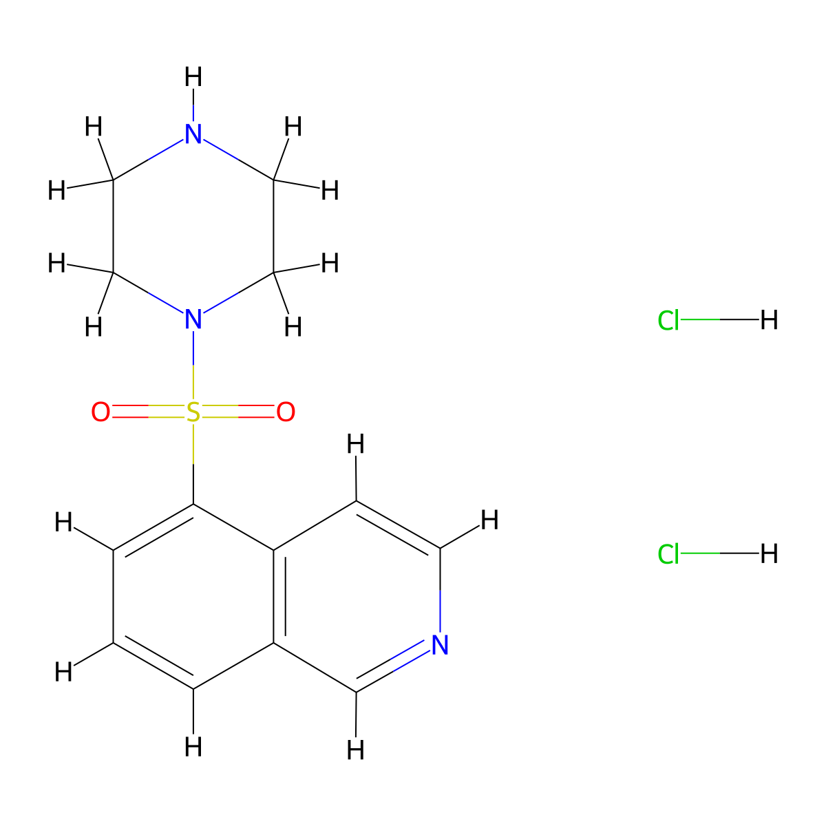 5-(Piperazine-1-sulfonyl)isoquinoline dihydrochloride molecular structure, CAS 210297-47-5