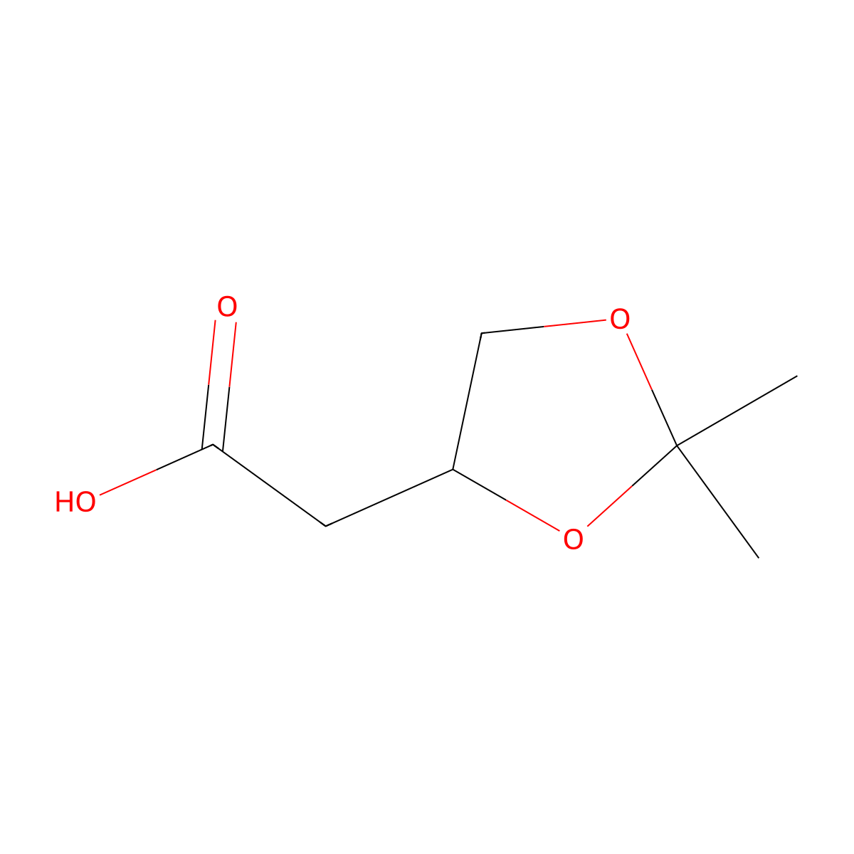 (2,2-Dimethyl-1,3-dioxolan-4-yl)acetic acid molecular structure, CAS 210297-55-5