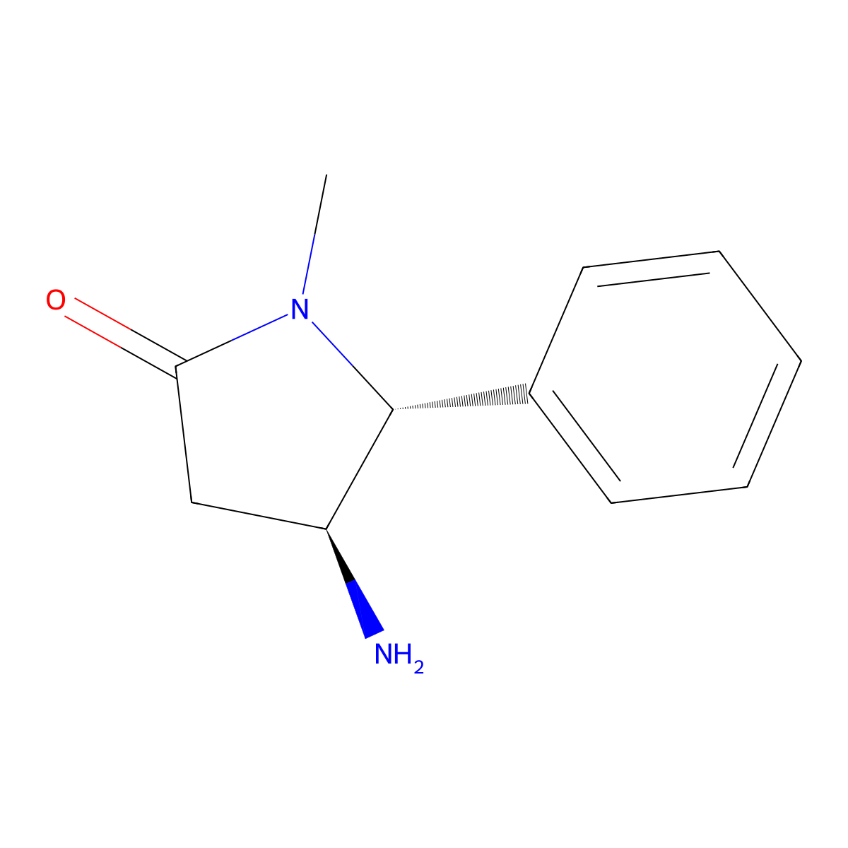 rac-(4R,5S)-4-amino-1-methyl-5-phenylpyrrolidin-2-one molecular structure, CAS 2102971-82-2