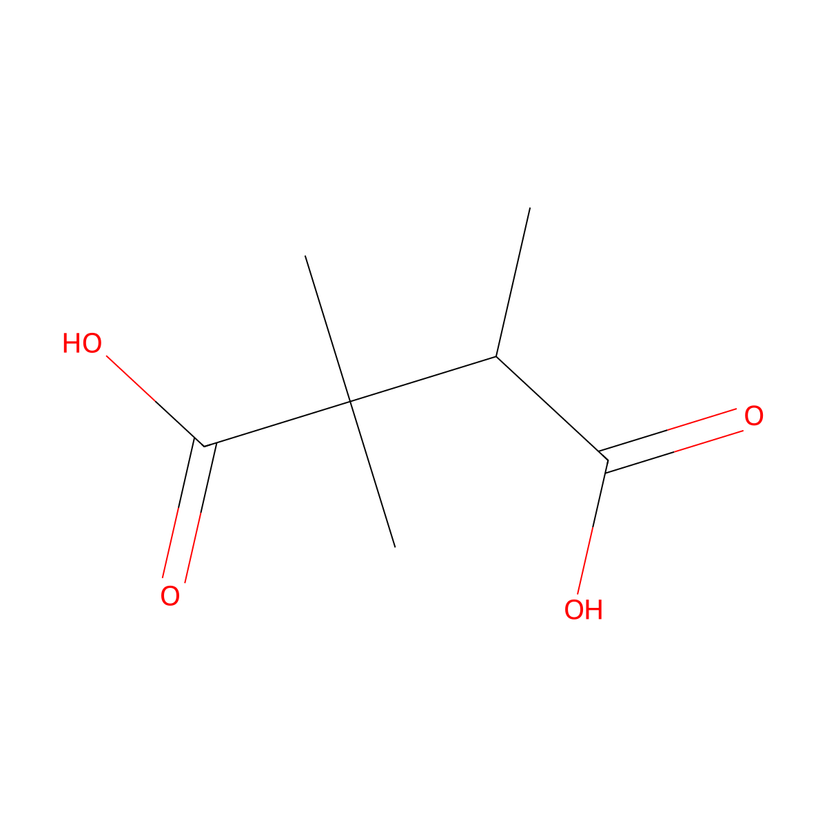 Butanedioic acid, trimethyl- molecular structure, CAS 2103-16-4