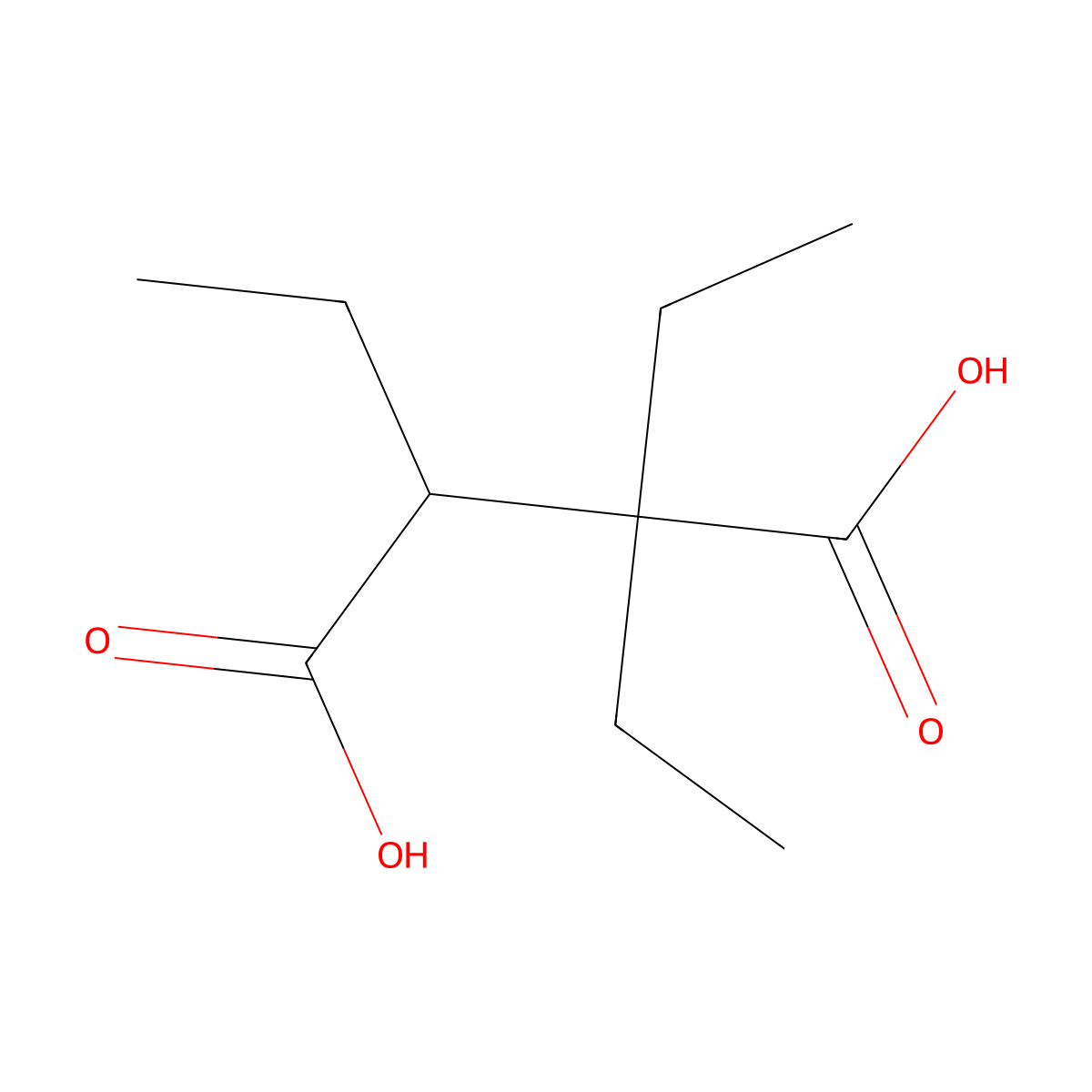 Triethylbutanedioic acid molecular structure, CAS 2103-18-6
