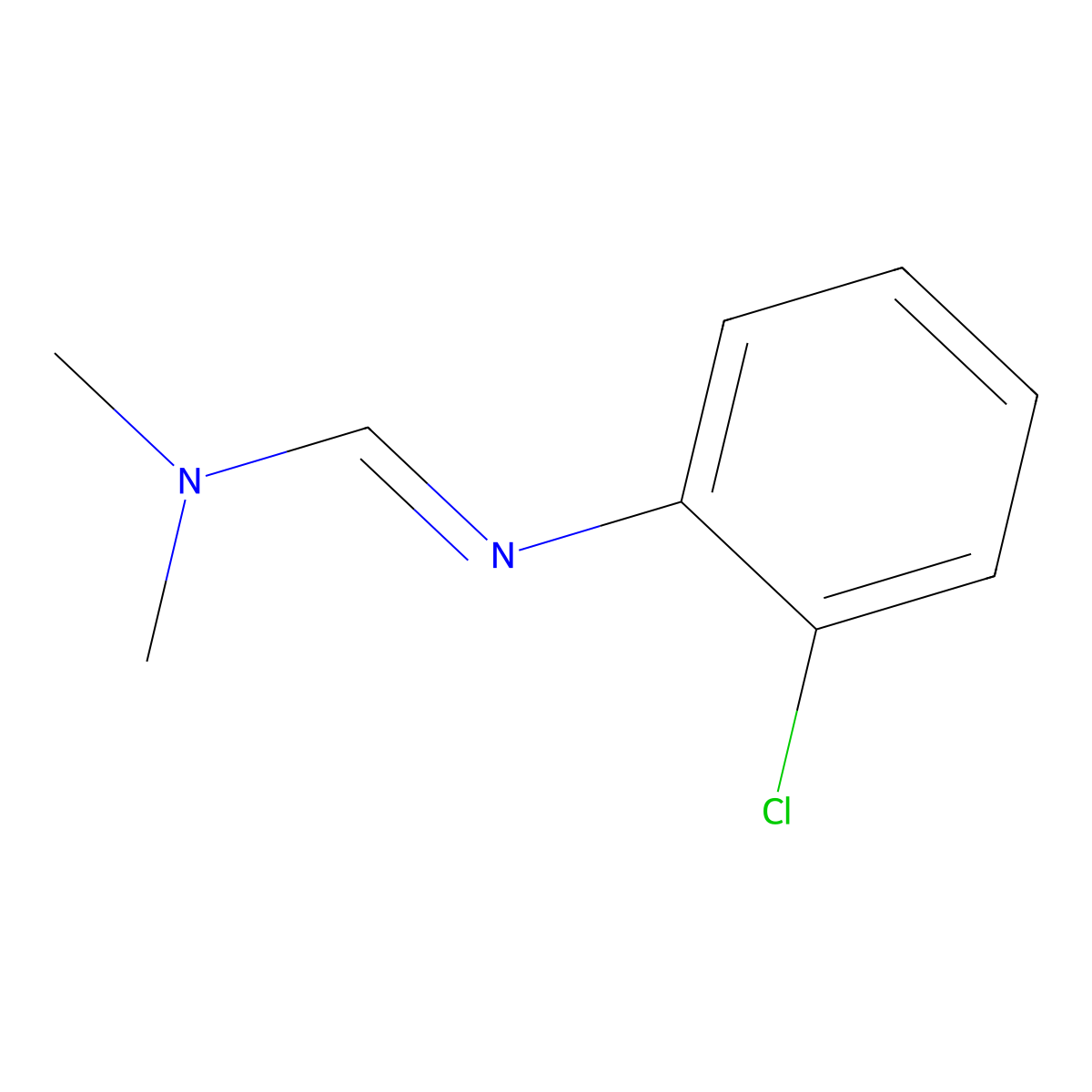 Methanimidamide, N'-(2-chlorophenyl)-N,N-dimethyl- molecular structure, CAS 2103-49-3