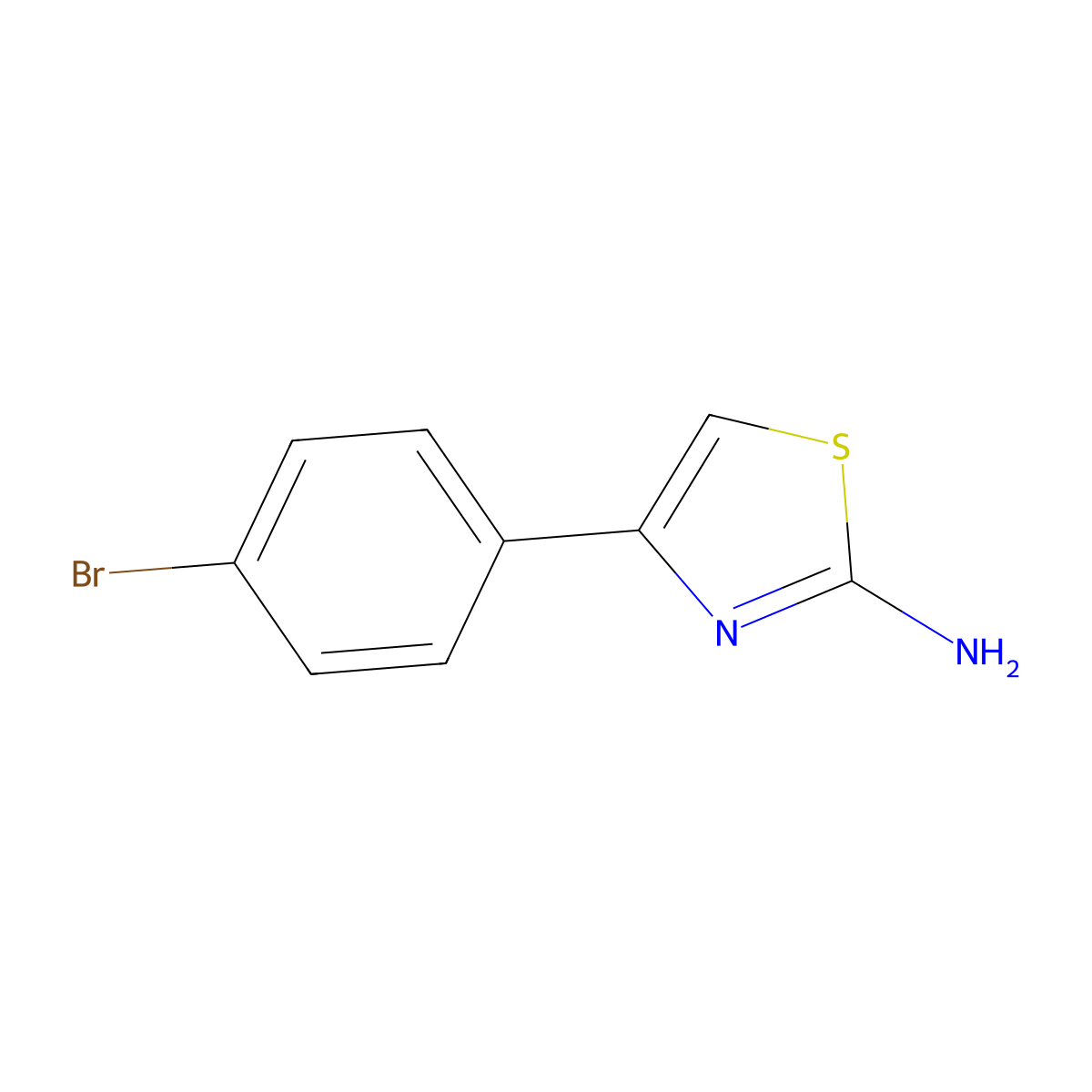 4-(4-Bromophenyl)-1,3-thiazol-2-amine molecular structure, CAS 2103-94-8