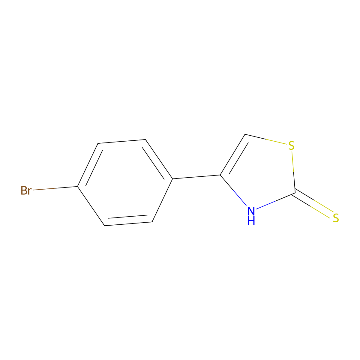 4-(4-Bromophenyl)-2-thiazolethiol molecular structure, CAS 2103-95-9