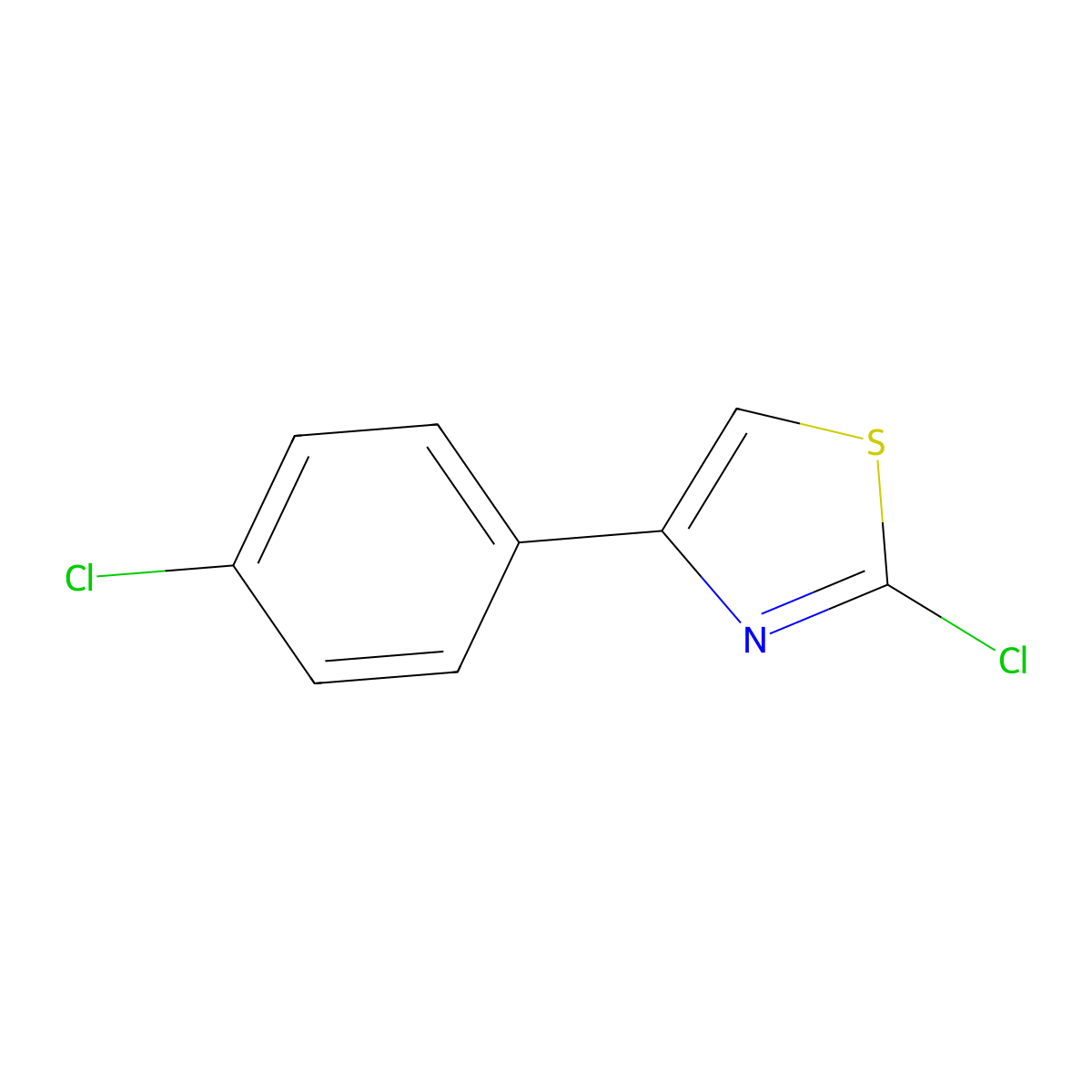 2-Chloro-4-(4-chlorophenyl)thiazole molecular structure, CAS 2103-96-0