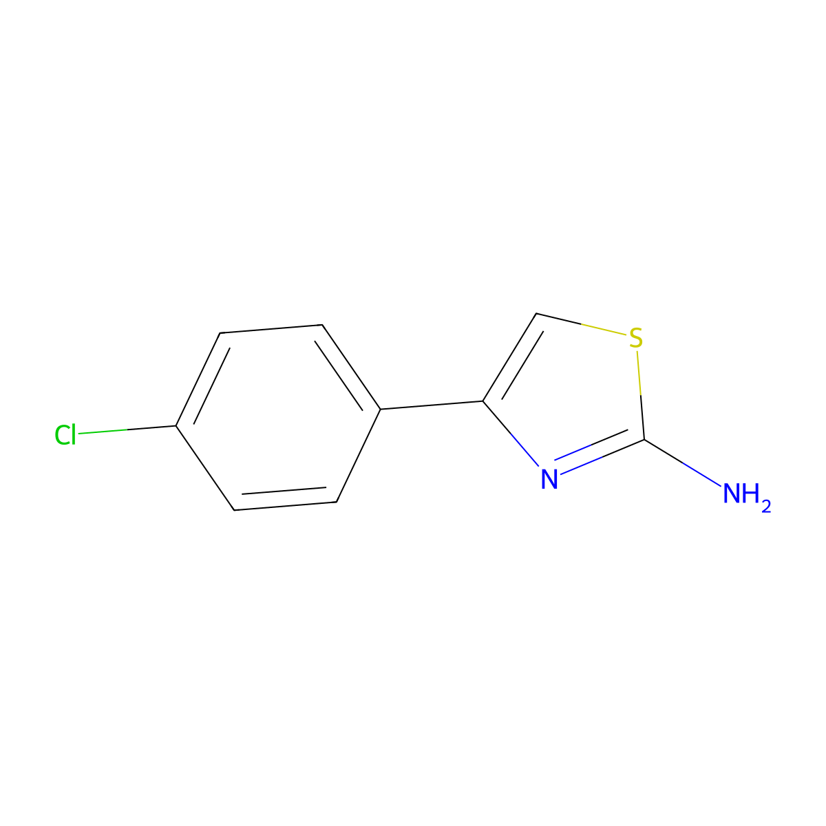 2-Amino-4-(4-chlorophenyl)thiazole molecular structure, CAS 2103-99-3